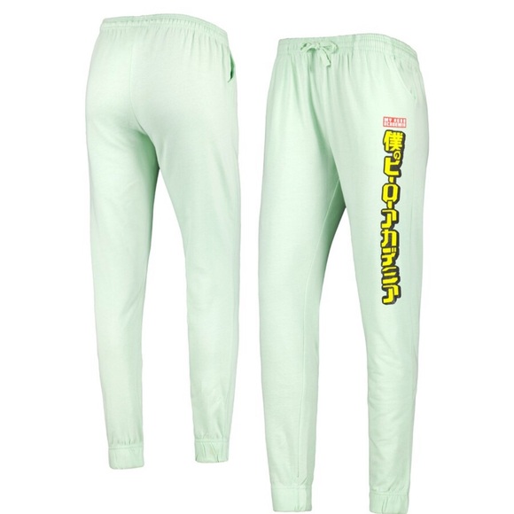 My Hero Academia Logo Light‎ Green Sweatpants Unissex INSEAM 29 size XXL - Picture 1 of 5